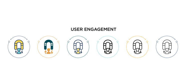 user engagement icon in filled thin line outline vector