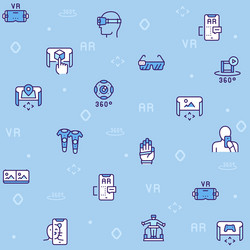 virtual and augmented reality color linear vector image