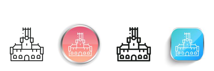 belfry icon thin linear regular and button style vector image