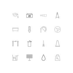 education and science linear thin icons set vector image