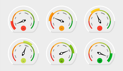 rating meter ui speedometer and tachometer gauge vector image