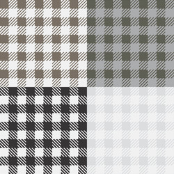 set 4 gingham vichy patterns for picnic vector image