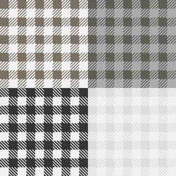 Set 4 gingham vichy patterns for picnic vector