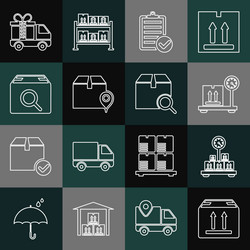 set line cardboard box with traffic scale vector image