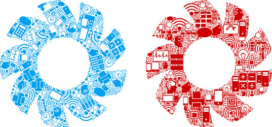 turbine composition icons for bigdata vector image