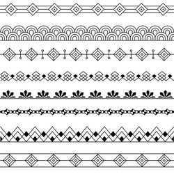 Line art deco retro vintage frame design elements Vector Image