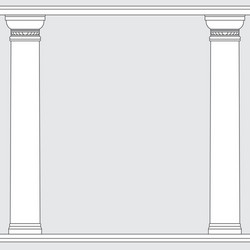 black and white line drawing doric order columns vector