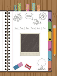 Digital Notebook Web Interface vector image