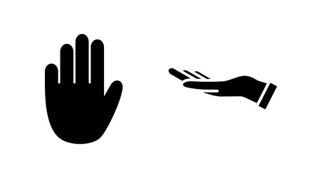 Hand icon symbols palm vector