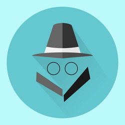 man in suit spy icon isolated on background mode vector image