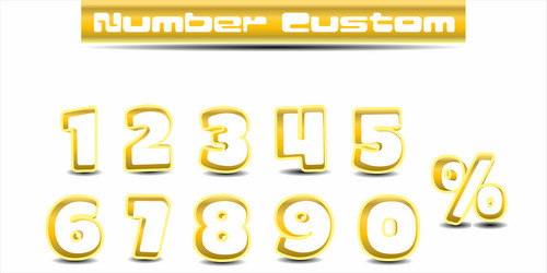 Numbers custom with a variety of the latest model vector