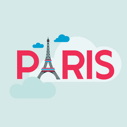 paris card - with eiffel tower vector image