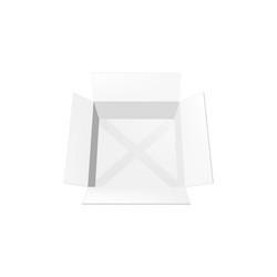 realistic box with flap lids 3d mockup top view vector image