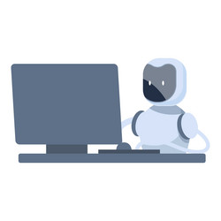 robot working from home office using desktop vector image