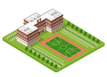 Isometric classroom concept Royalty Free Vector Image