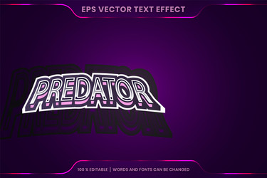 text effect in predator words font styles theme vector image