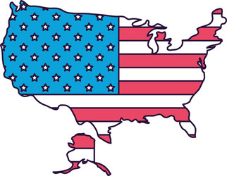 usa map with flag isolated icon design vector