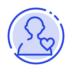 User love heart blue dotted line icon vector