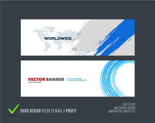 abstract set of modern horizontal website vector image
