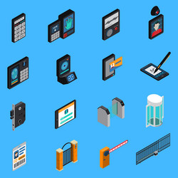 access identification isometric icons vector