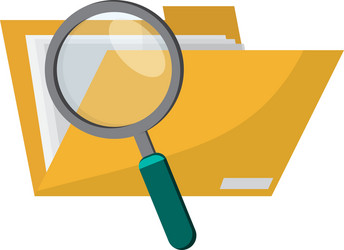 File folder and magnifying glass icon vector