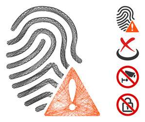 hatched wrong fingerprint mesh vector image