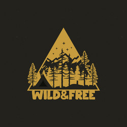 Retro Camp Badge - Wild & Free Vector Image