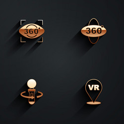 set 360 degree view vr controller game vector image