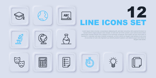 set line creative lamp light idea file document vector image