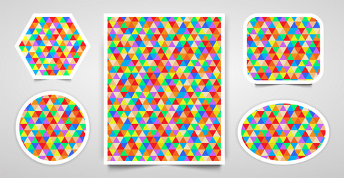 set of abstract geometric colourful triangles vector image
