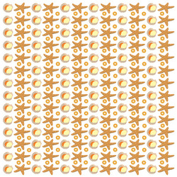 shells starfish and oranges as a pattern vector image