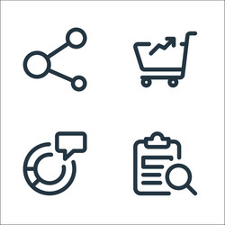 web apps seo line icons linear set quality vector image