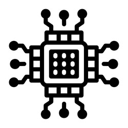 a glyph style icon showing cpu chip vector image