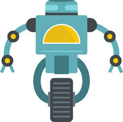 Blue cyborg on wheel icon isolated vector