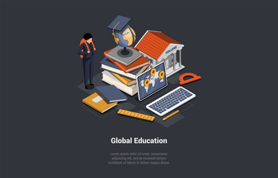 e-learning distance graduate certificate program vector image