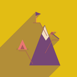 flat web icon with long shadow mountain vector image