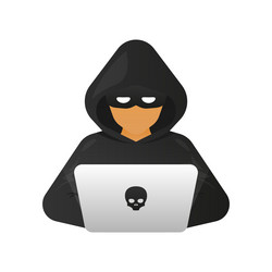 hacker cyber criminal with laptop stealing user vector image