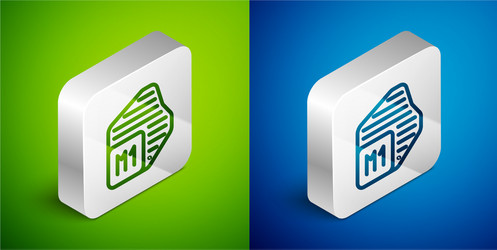 isometric line processor icon isolated on green vector image