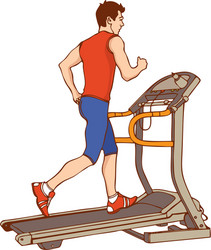 Man Running on Treadmill vector image