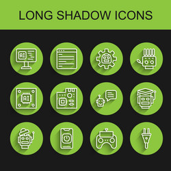 set line robot turn off from phone vector image