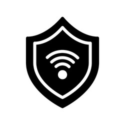 shield icon in solid style about internet vector image