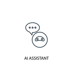 ai assistant concept line icon simple element vector image