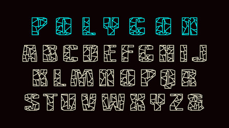 decorative sanserif font with low polygon vector image