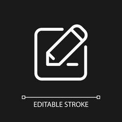 edit text pixel perfect white linear ui icon vector image