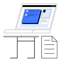 laptop displaying digital form with desktop vector image