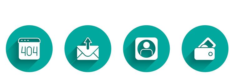 set page with a 404 error mail and e-mail create vector image