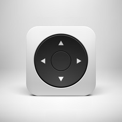 white abstract joystick app icon button template vector image