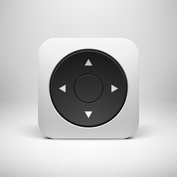 White abstract joystick app icon button template vector