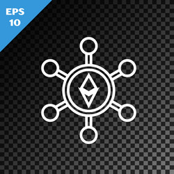 white line blockchain technology ethereum eth icon vector image