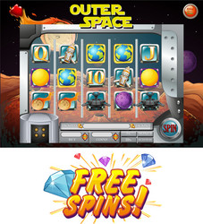 Computer game template with space theme vector